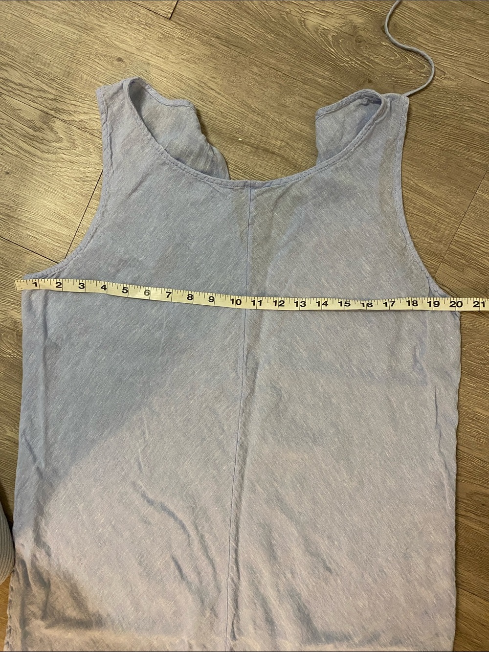 Linen blend baby Blue Sleeveless Maxi Dress Flowy summer - Picture 7 of 7